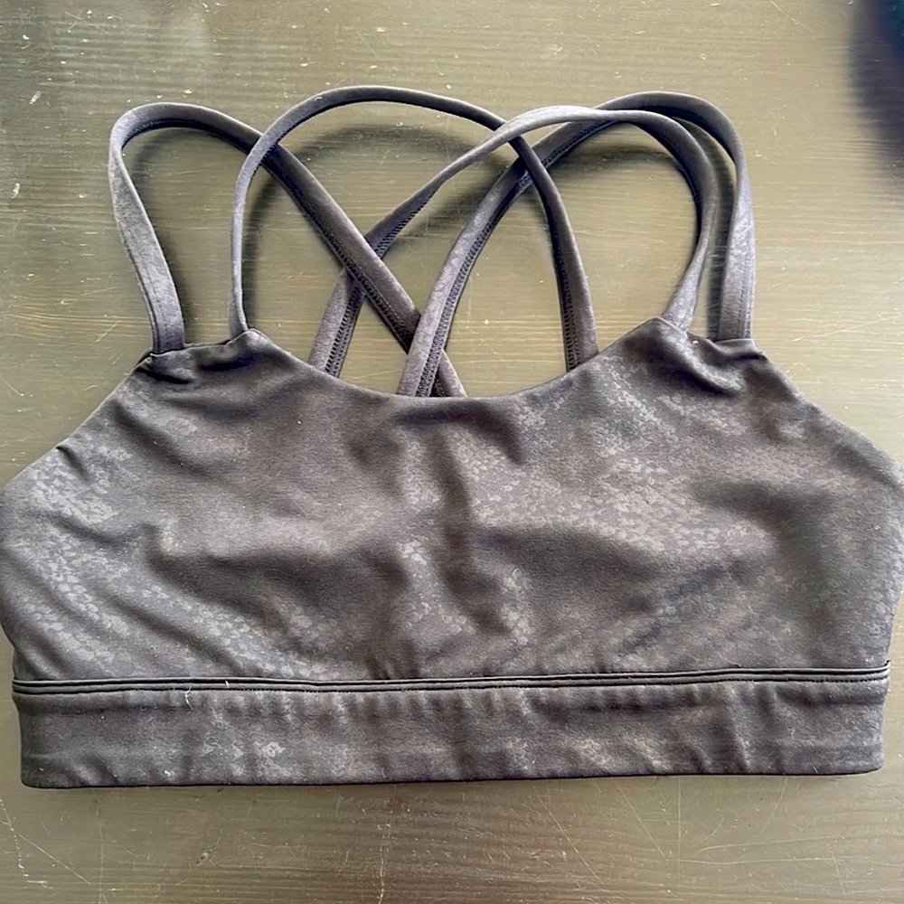 CNC Apparel Snakeskin Black Small Sports Bra cross back
